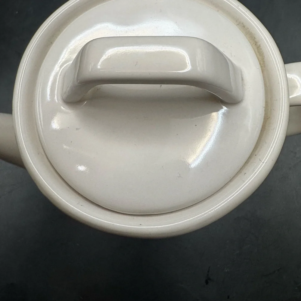 Rae Dunn “ Tea ” Tea Pot Glossy White Ceramic Minimalistic Artisan Collection
